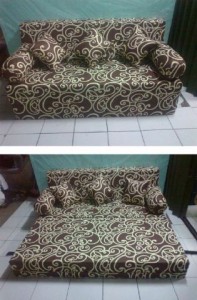 Sofa bed Busa Super Abstrak Coklat 160