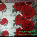 Kasur Busa Super Ukuran 160x200x20 Motif Bunga Rose Merah