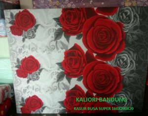 Kasur Busa Super Ukuran 160x200x20 Motif Bunga Rose Merah